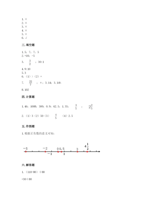 邕宁区六年级下册数学期末测试卷附精品答案.docx