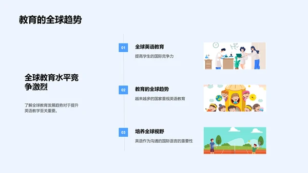 英语教学全球化趋势PPT模板