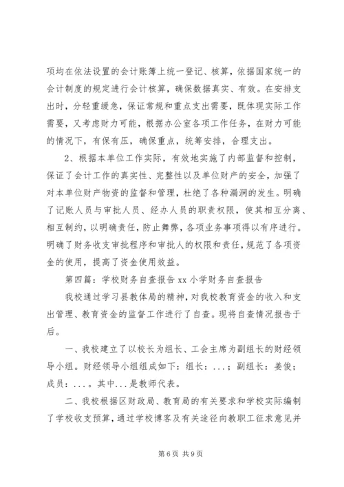 学校财务处自查报告.docx