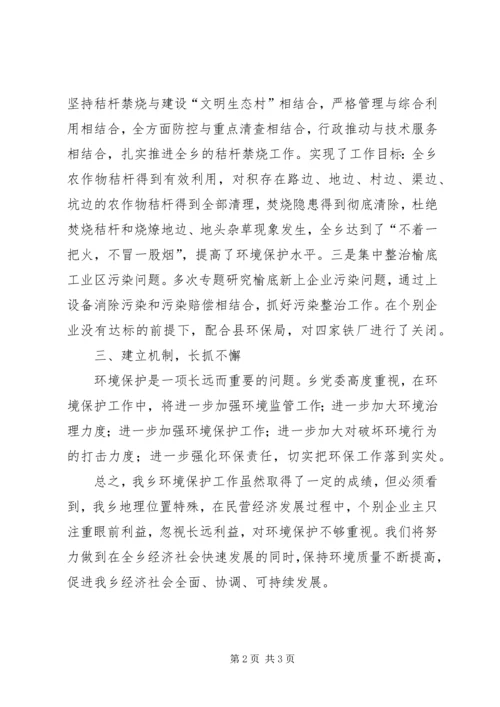 乡镇环境保护目标完成情况总结汇报.docx