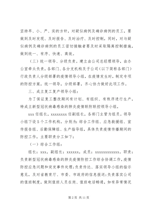 集团公司复工复产新冠肺炎疫情防控工作方案.docx