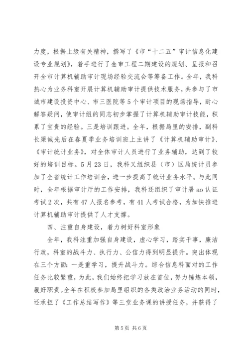 县审计局综合信息科工作报告.docx