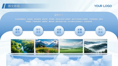 蓝色系商务风图文排版图文页
