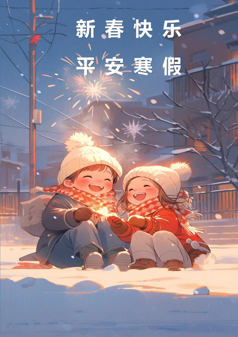 新春快乐可爱卡通春节海报