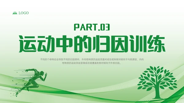 绿色简约运动心理学说课课件PPT模板