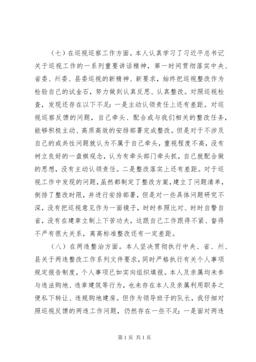 在巡视整改专题民主生活会上的发言提纲【参考范文】.docx