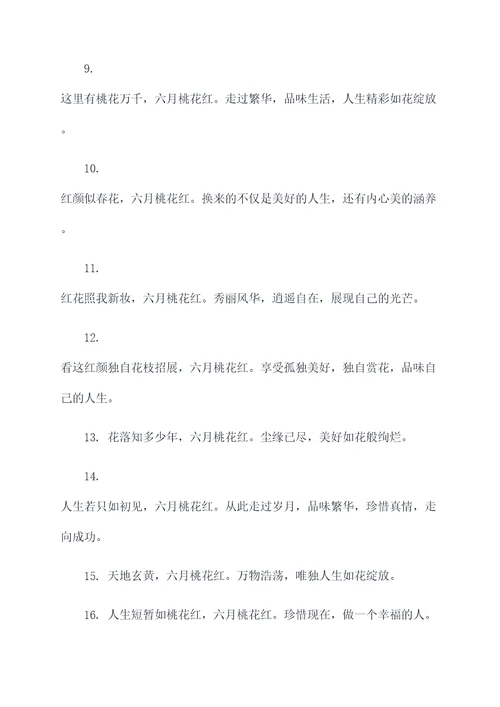 现代六月桃花红对联