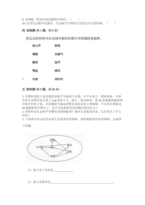 教科版科学五年级下册第一单元《生物与环境》测试卷精品（有一套）.docx