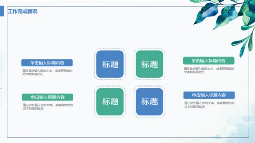 蓝色小清新商务工作汇报通用PPT模板