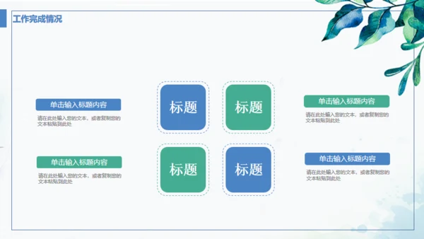 蓝色小清新商务工作汇报通用PPT模板