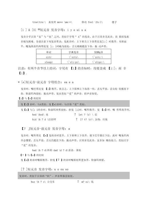 英语音标学习笔记全