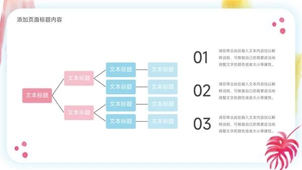 红粉创意元素简约风论文答辩PPT模板