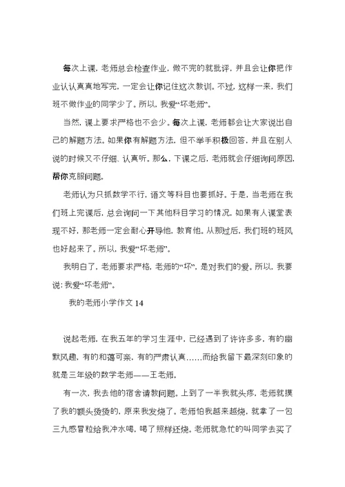 我的老师小学作文(集锦15篇) (2)