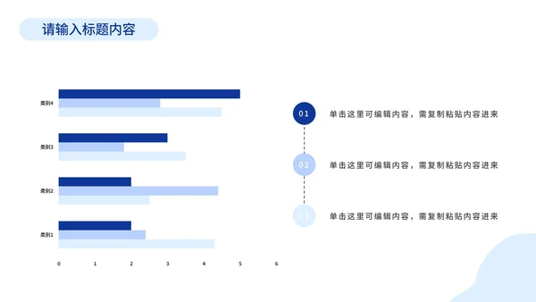 蓝色简约扁平工作总结PPT模板
