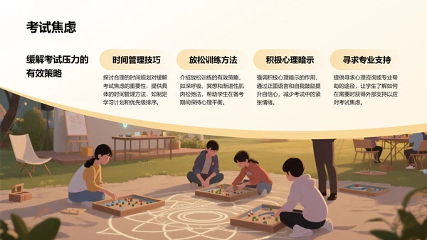 橙色插画风风校园心理健康讲座PPT模板