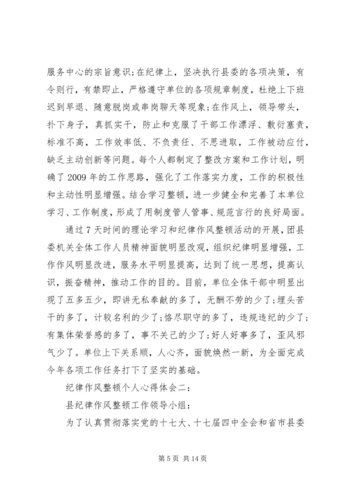 纪律作风整顿个人心得体会.docx