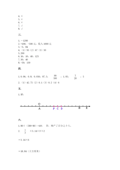 沪教版六年级数学下学期期末测试题及完整答案（历年真题）.docx