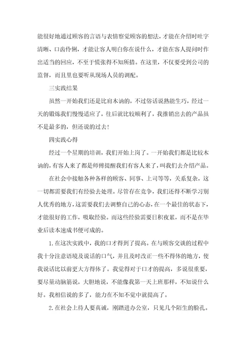 推销员实践报告范文3篇