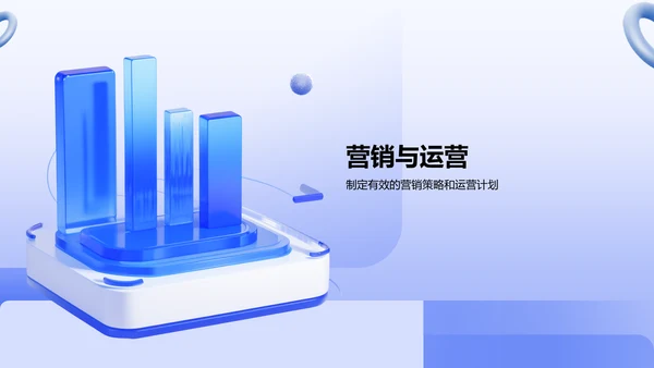 蓝色3D风创业计划书展示模板PPT模板