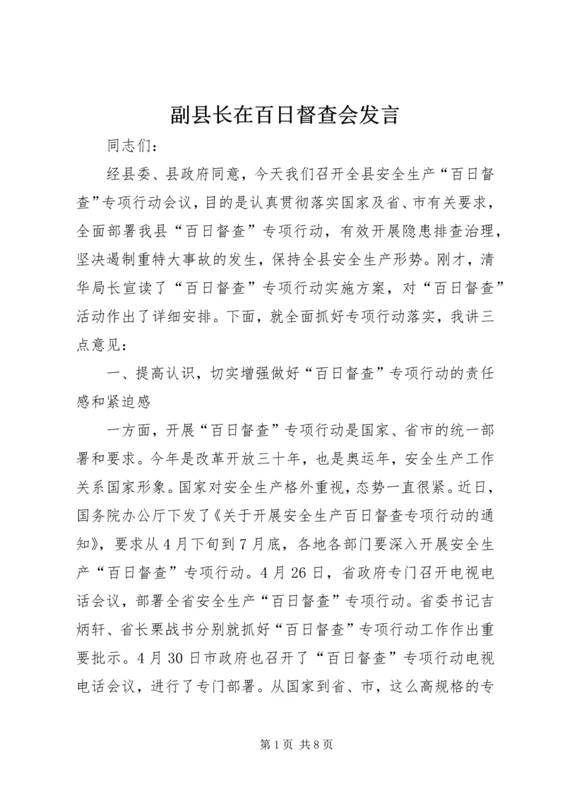 副县长在百日督查会发言.docx