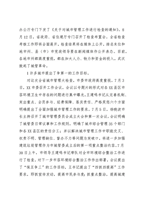 市容环境综合整治汇报材料