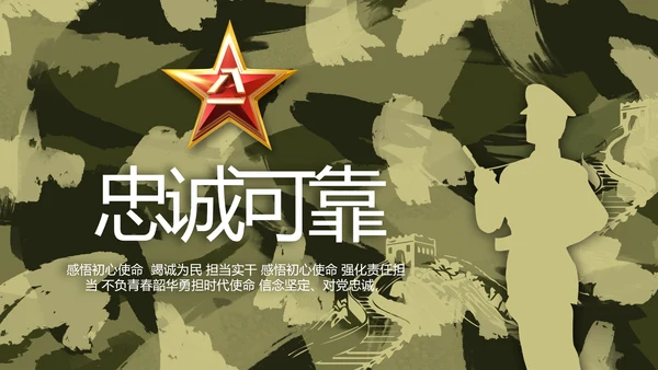 迷彩风军事部队演讲PPT