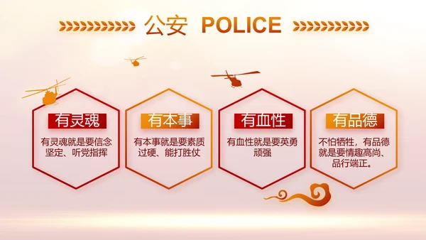 红色大气公安警察年终工作计划动态PPT