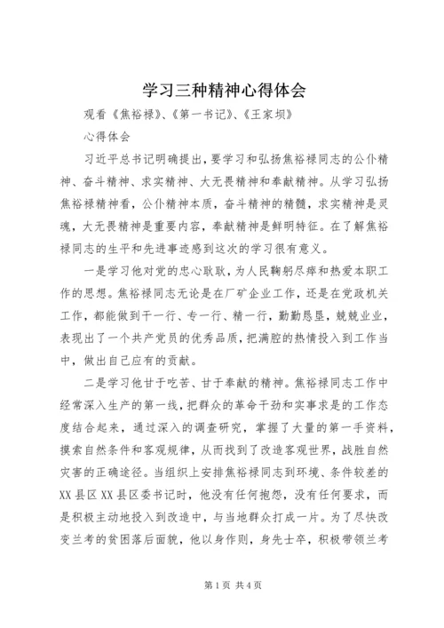 学习三种精神心得体会 (2).docx