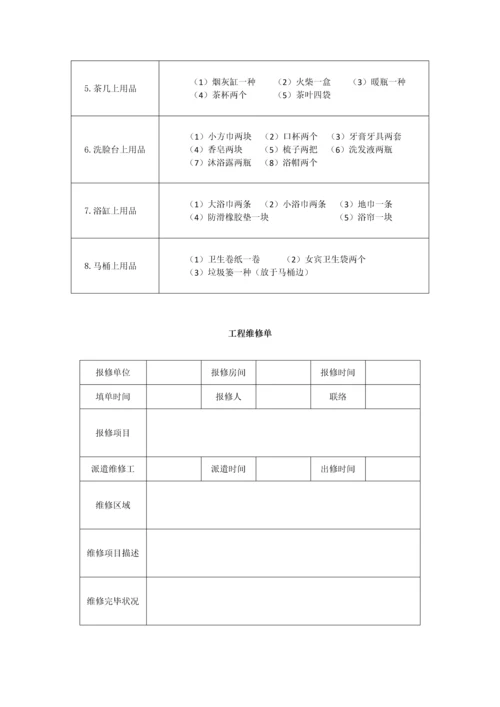 酒店前厅部表格.docx