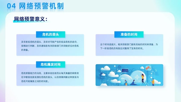 蓝色弥散科技渐变线条商务风网络舆情分析企业工作汇报PPT模板