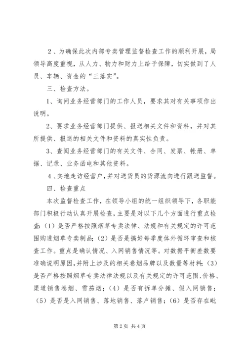 县烟草专卖局关于开展专卖管理监督的检查报告.docx