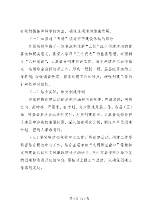 税务局创建五好领导班子活动计划 (6).docx