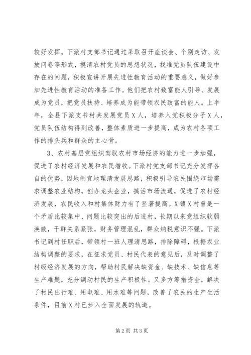 向农村选派村支部书记情况汇报 (2).docx