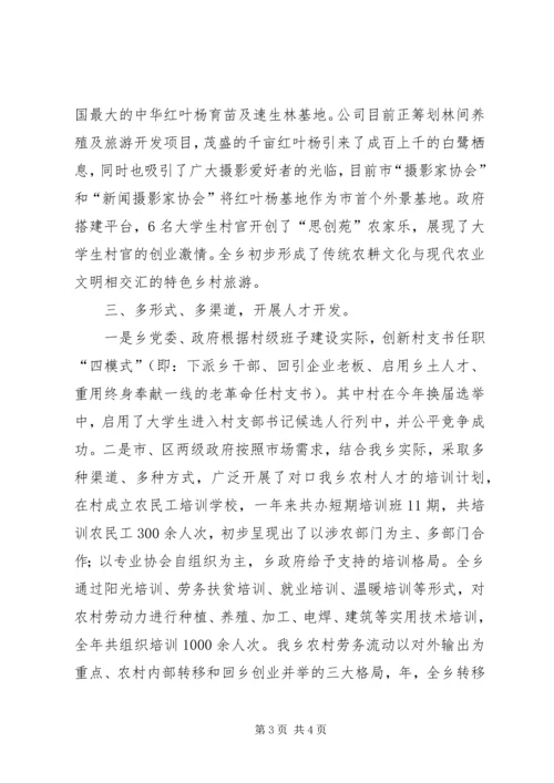 乡镇落实人才管理工作总结.docx