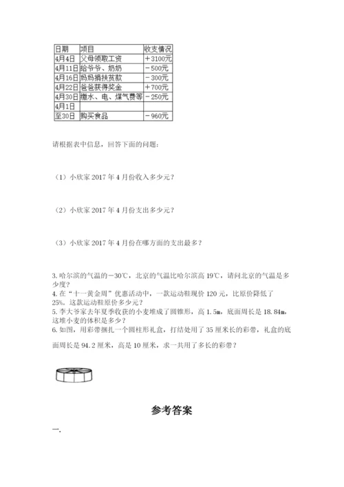 小学六年级下册数学摸底考试题精品（典优）.docx