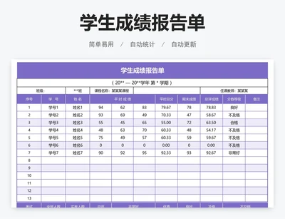 学生成绩报告单