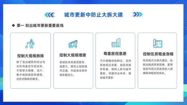 蓝色科技城市更新政策盘点分析城市更新城市规划PPT