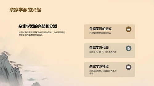 黄灰色插画复古国风名著导读吕氏春秋培训课件PPT模板