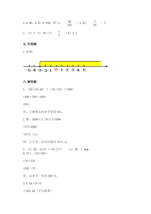 六年级下册数学期末测试卷附参考答案【模拟题】.docx