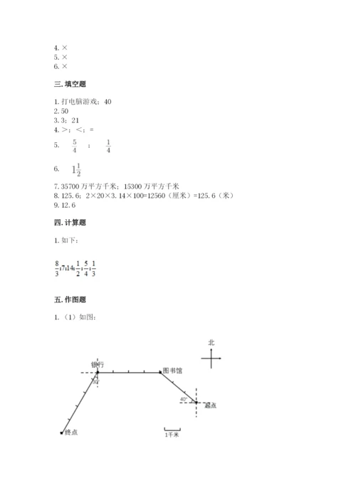 小学数学六年级上册期末考试试卷精品（考点梳理）.docx