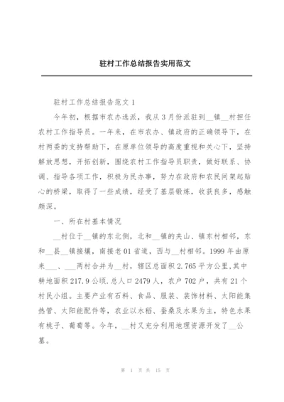 驻村工作总结报告实用范文.docx