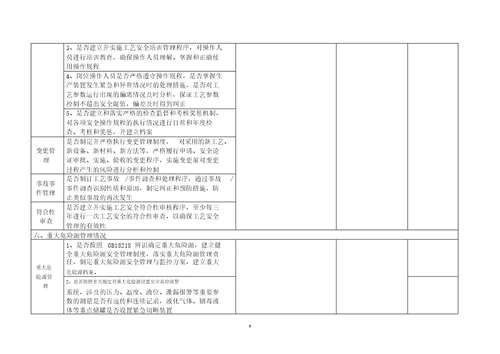 危险化学品企业安全检查表