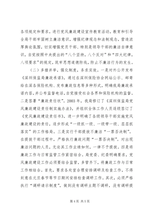 保监局反腐倡廉工作经验材料.docx