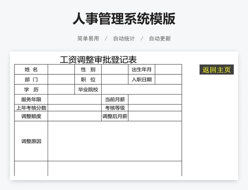 人事管理系统模版