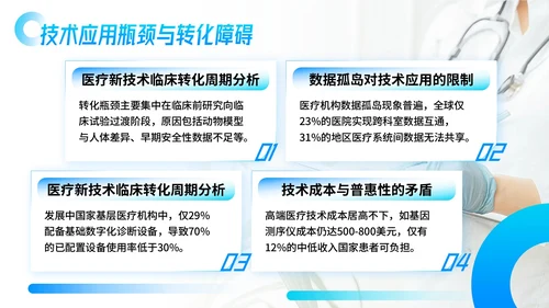 蓝色简约风医疗健康领域前沿研究与发展展望PPT模板