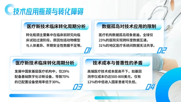 蓝色简约风医疗健康领域前沿研究与发展展望PPT模板