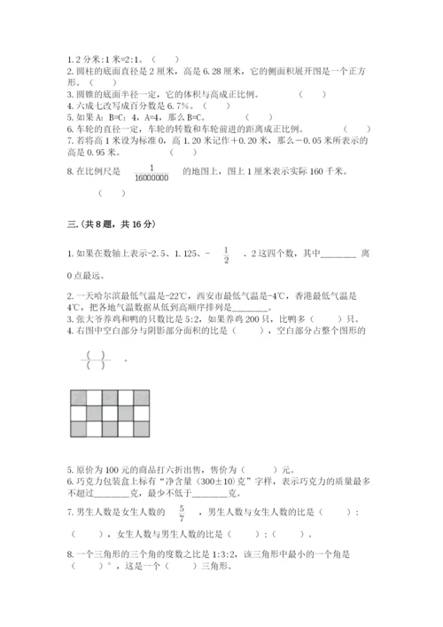 苏教版六年级数学小升初试卷及参考答案（完整版）.docx