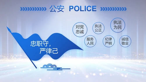公安局党员大会工作总结动态PPT