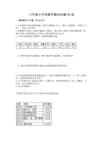 六年级小升初数学解决问题50道（历年真题）.docx