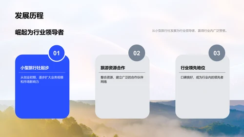 旅游业领袖崛起路径PPT模板